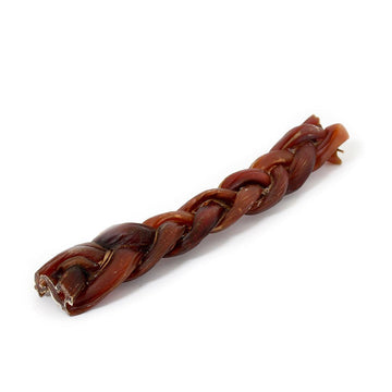 Boudin de bœuf tressé 25 cm grand (10 pièces) dans un présentoir imprimé